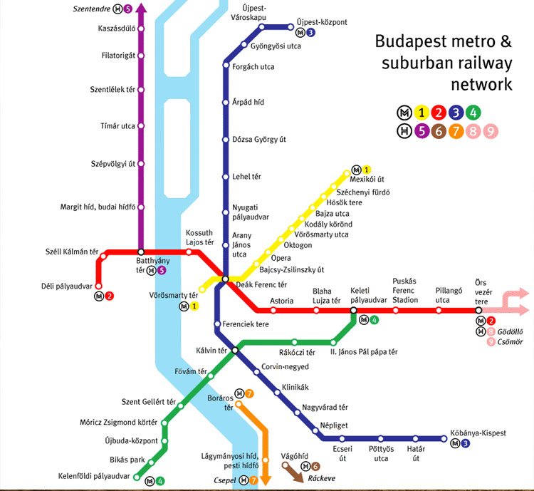 budapeşte metro haritası