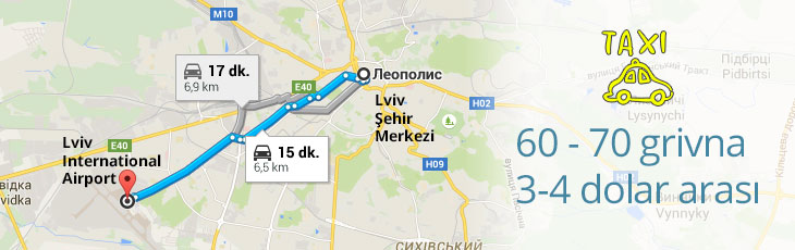 Lviv Havalimanı Rynok Şehir Merkezi Arası